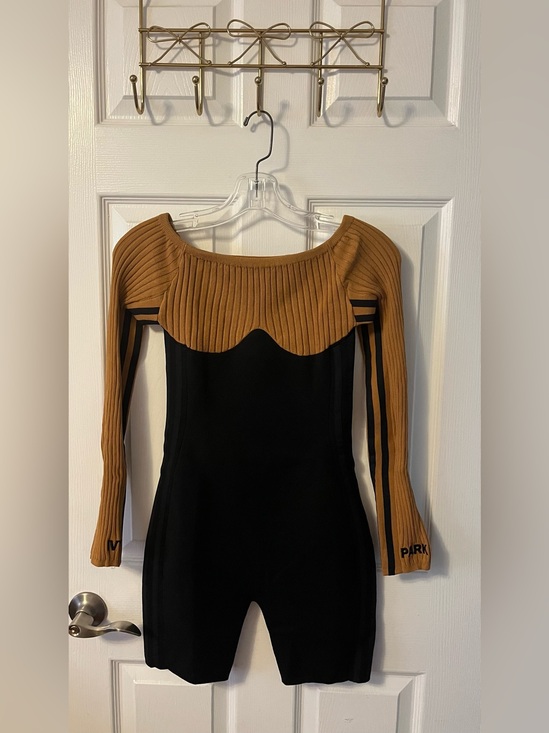 IVY PARK Pants - adidas IVY PARK Black and Brown Long-Sleeve Ribbed Jumpsuit